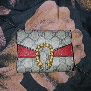 Stylish Red and Gray Patterned Women's Wallet